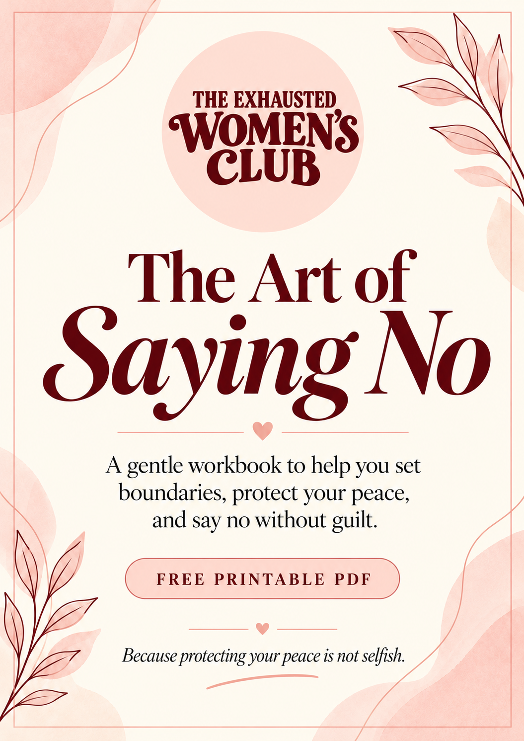 The Art of Saying No | Free Printable PDF